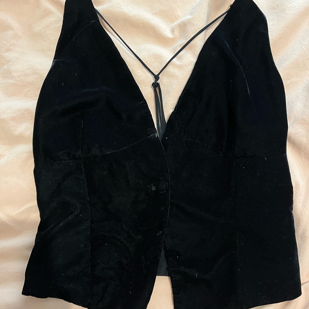 Black Zara velvet vest